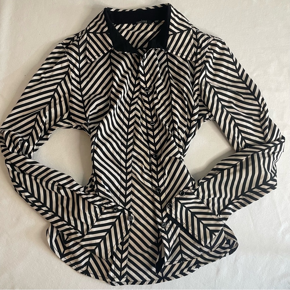 Black and White Stripped Blouse